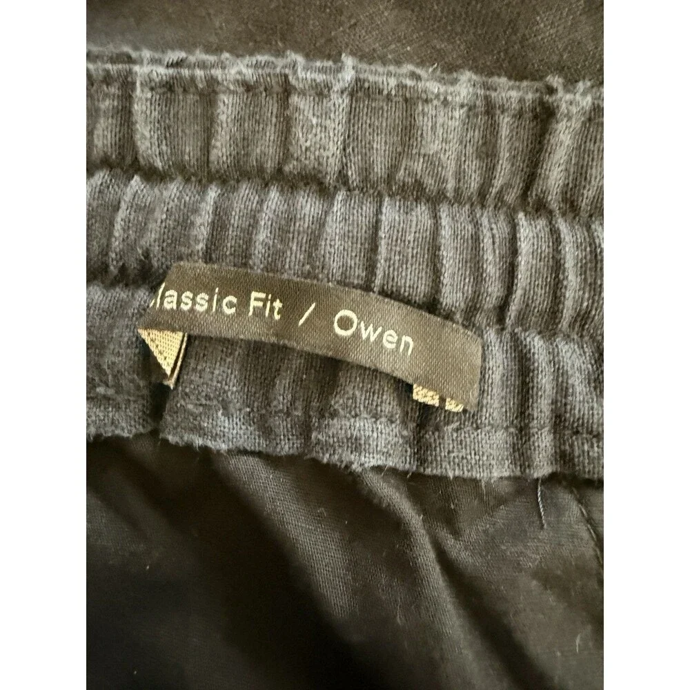VINCE Classic Fit Owen Hemp Lightweight Navy Blue Pant Mens Sz M Elastic Waist